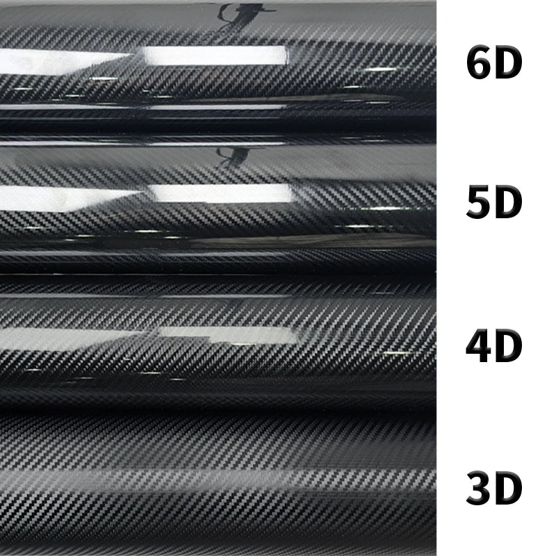 3D 4D 5D 6D Carbon Fiber High Glossy Black Car Stickers Wraping Vinyl Car Wrap Accessories for Vehicles Decals for Vehicle Auto