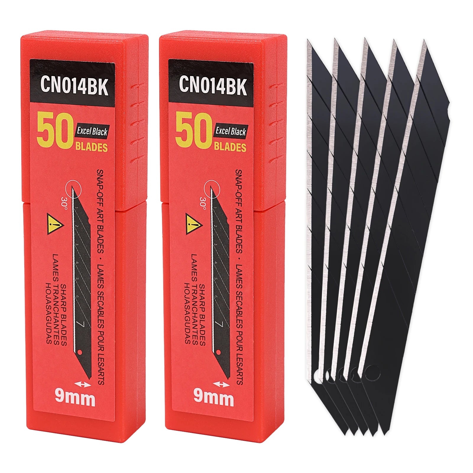 EHDIS 50/100pcs Carbon Steel Replacement Blades 30 Degree Snap Off Knife Cutter Spare Blade Car Wrap Vinyl Film Cutting Tools