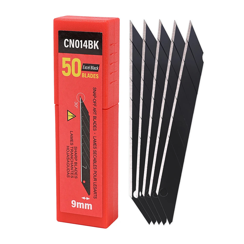 EHDIS 50/100pcs Carbon Steel Replacement Blades 30 Degree Snap Off Knife Cutter Spare Blade Car Wrap Vinyl Film Cutting Tools