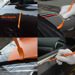 FOSHIO Carbon Fiber Film Magnetic Stick Squeegee Set Window Tint Wrapping Scraper Car Sticker Install Vinyl Applicator Tools Kit