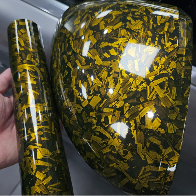 Forged carbon Gold Carbon Vinyl Wrap Ghost Camo Self Adhesive  Styling Car Rearview mirror Stickers for motorcycle Decal Wrappin