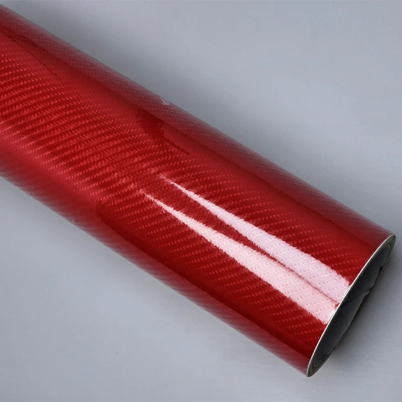 High Glossy Red Adhesive Car Vinyl for Car Stickers Car Accessories Tuning 6D Carbon Fiber for Motorcycle Decal Wrapping