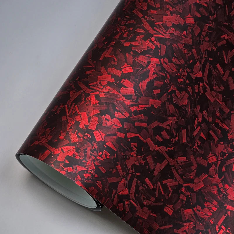 High Quality Matte Red Carbon Forged Vinyl Wrap Film Car Stickers for motorcycle Wrapping Foil With PET Liner