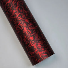 High Quality Matte Red Carbon Forged Vinyl Wrap Film Car Stickers for motorcycle Wrapping Foil With PET Liner